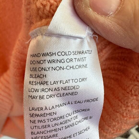 Anthropologie Wool Blend Boat Neck Sweater Peach Pink Size XS Oversized - Picture 10 of 12